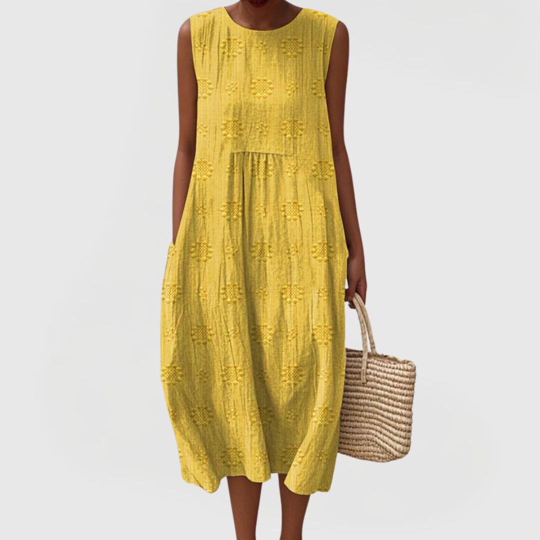 Callie | Sleeveless Embroidered Summer Comfort Dress