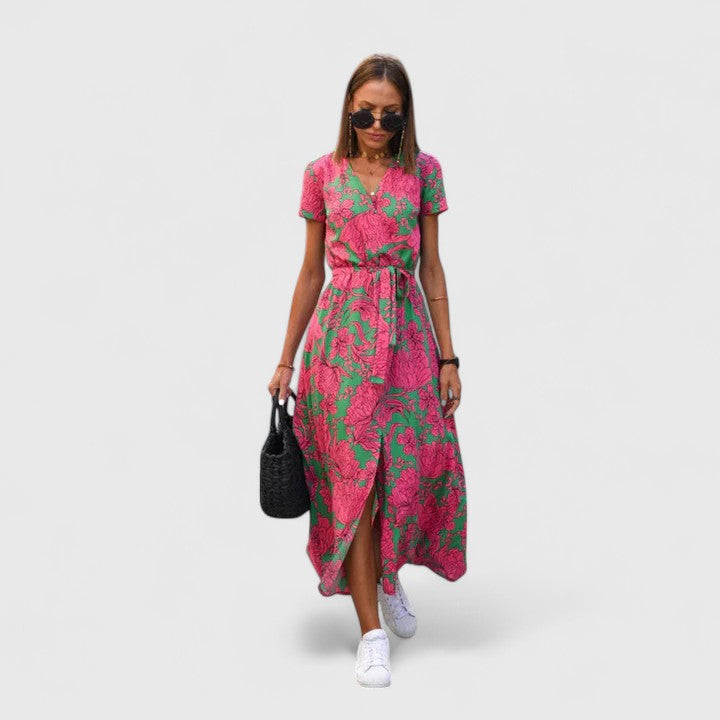 Amara | Flowing Wrap-Fit Elegant Midi Dress