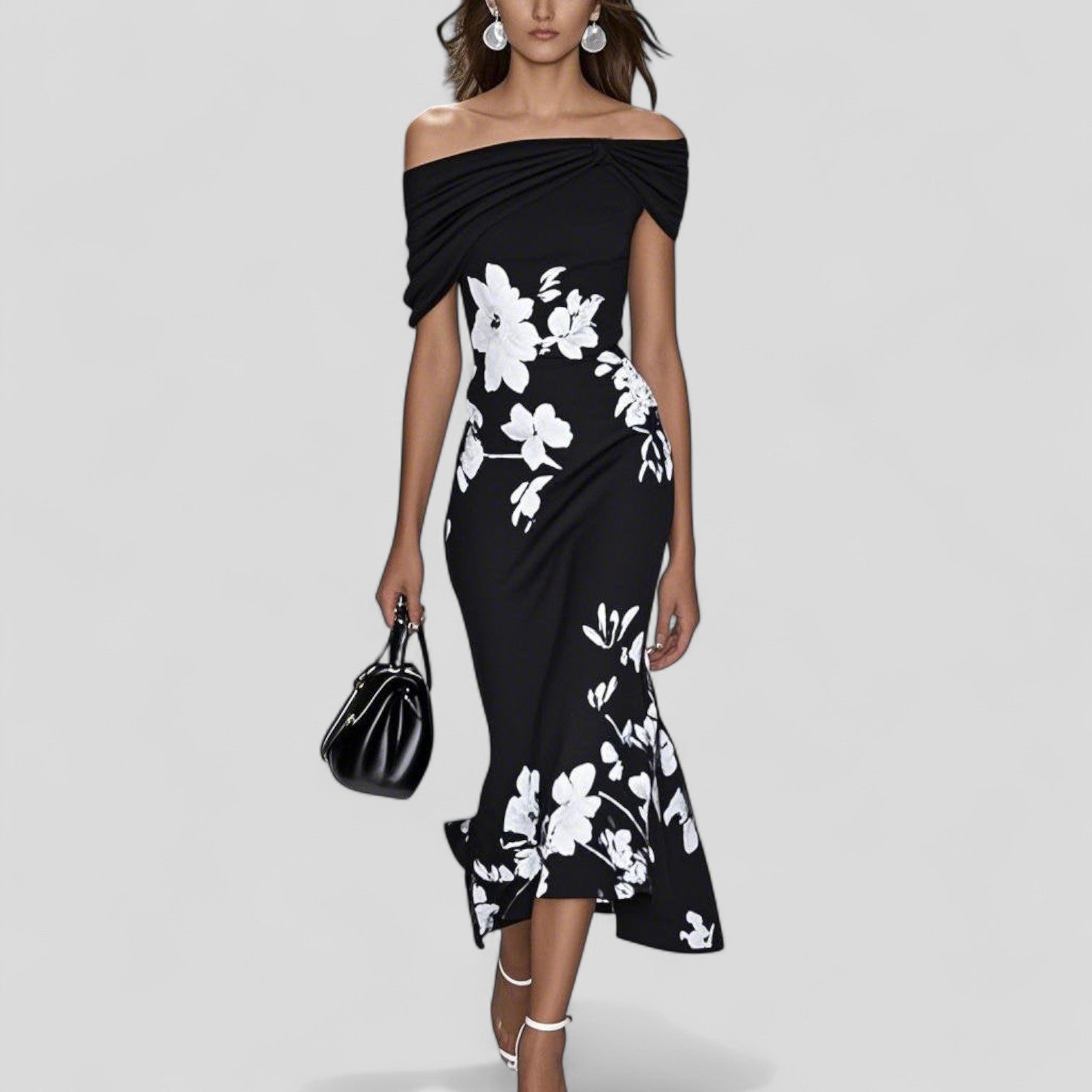 Ivy | Floral Elegance Fitted Flare Dress