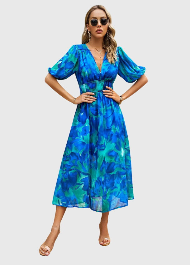 Willow | Vibrant Smocked Floral Midi Dress