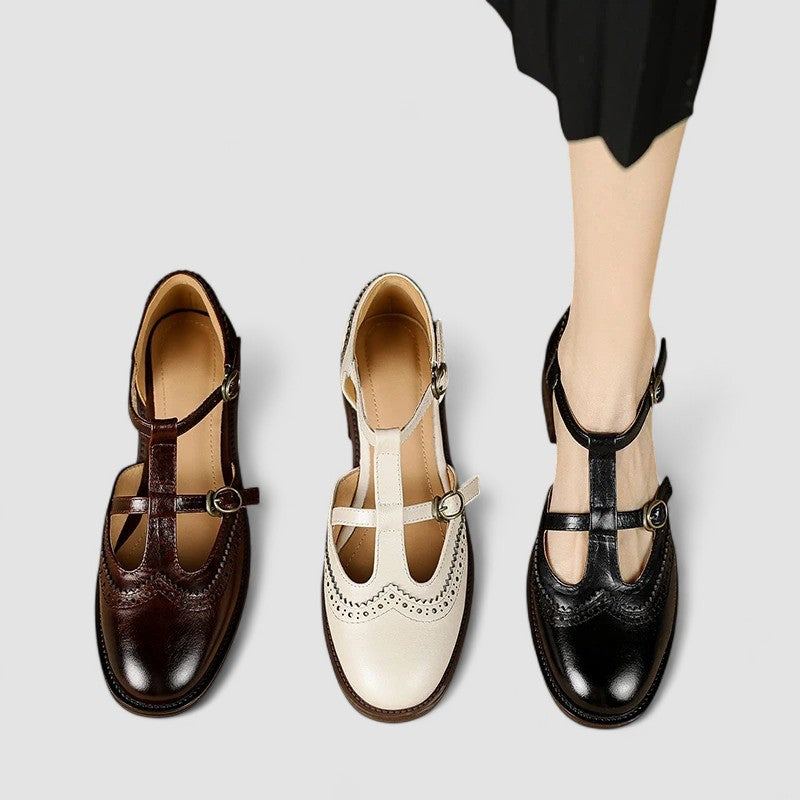 Seraphina | Elegant T-Bar Comfort Heel