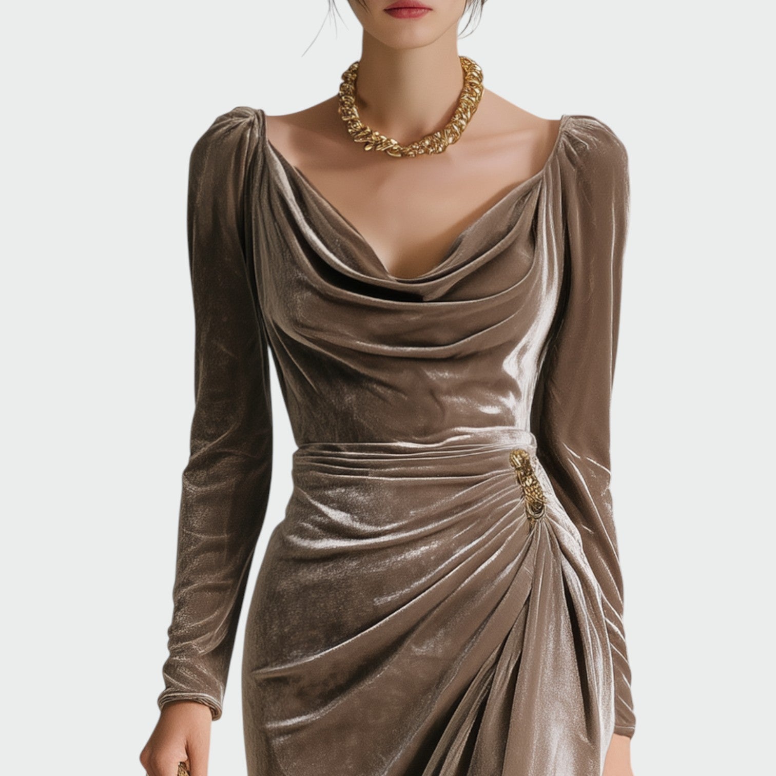 Penelope | Luxe Draped Velvet Evening Midi