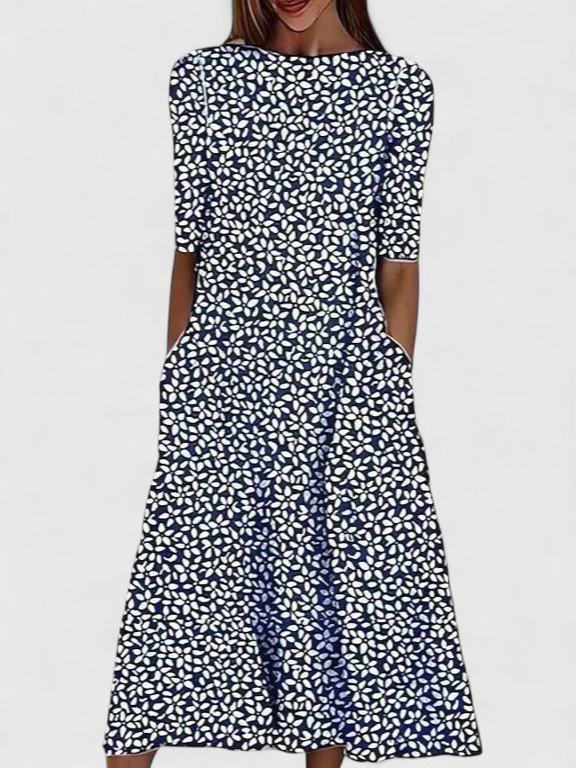 Quinn | Coastal Floral Sophisticated Midi Dress