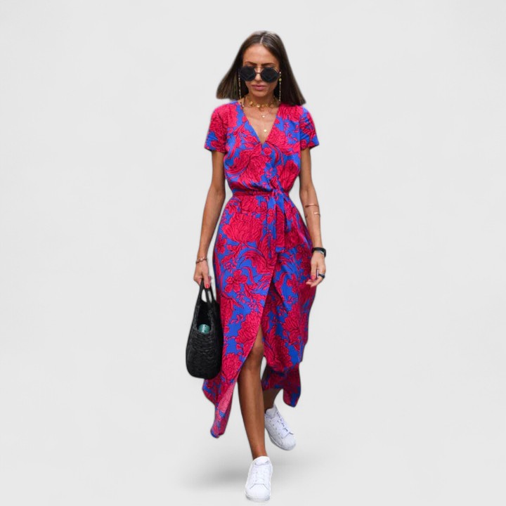 Amara | Flowing Wrap-Fit Elegant Midi Dress