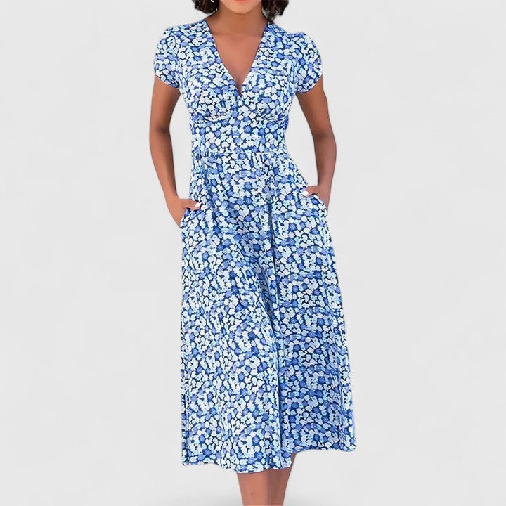 Eliana | Heart-Neck Flowy Everyday Midi Dress