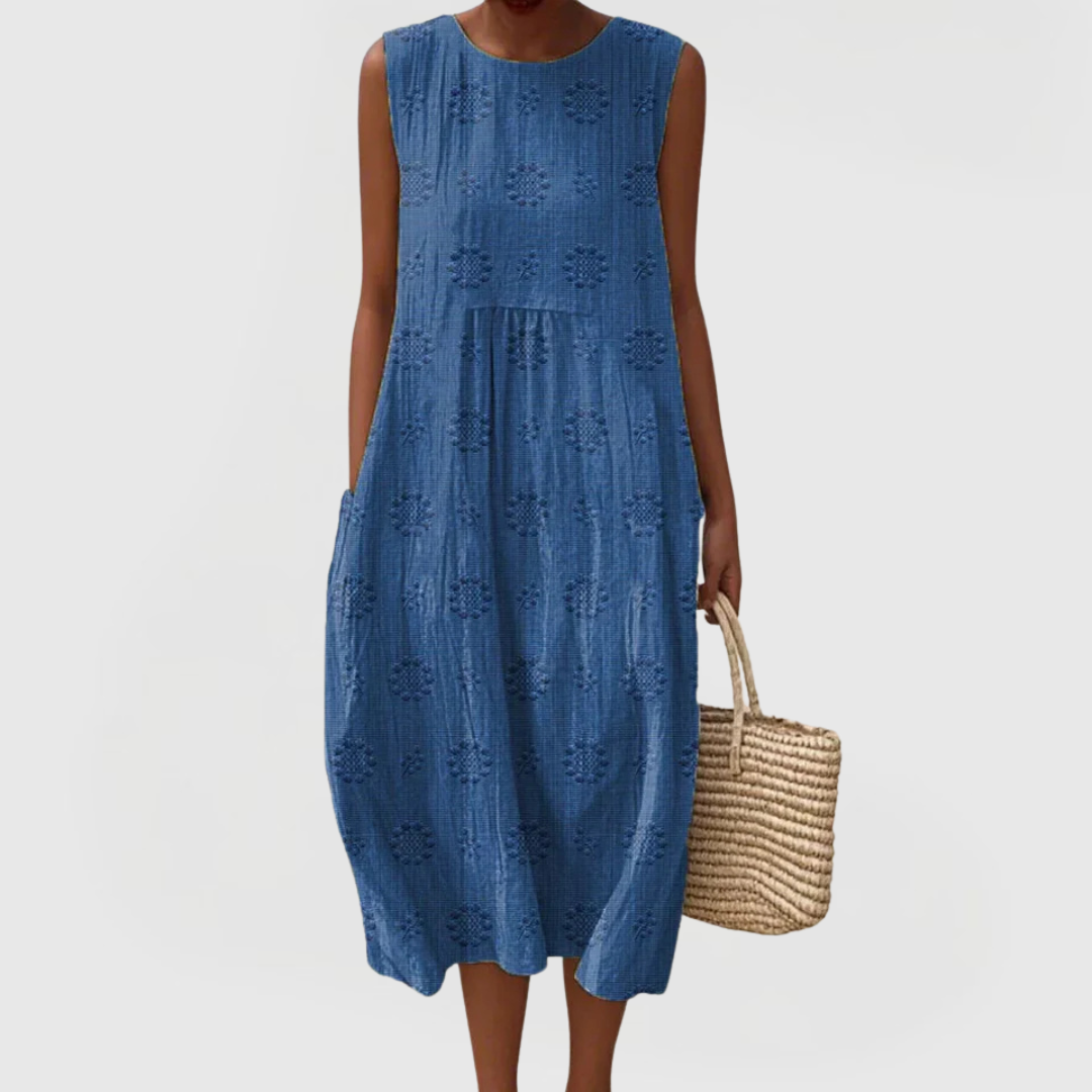 Callie | Sleeveless Embroidered Summer Comfort Dress