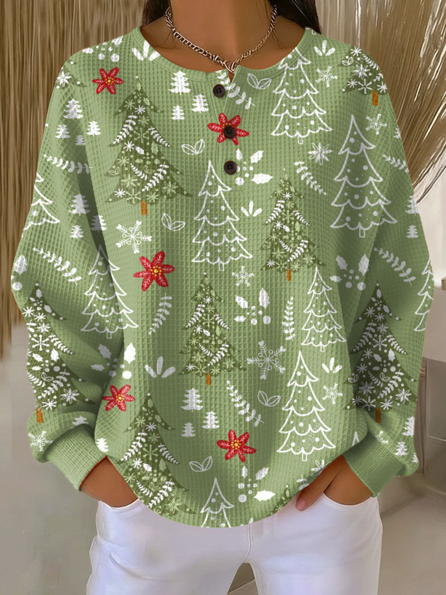 Azura | Sweater with Christmas Tree Motif