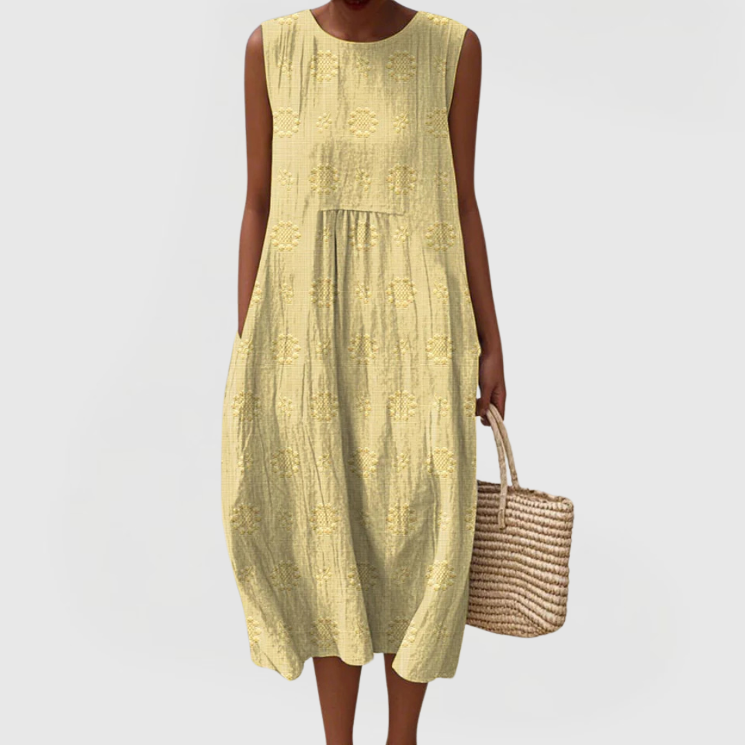 Callie | Sleeveless Embroidered Summer Comfort Dress