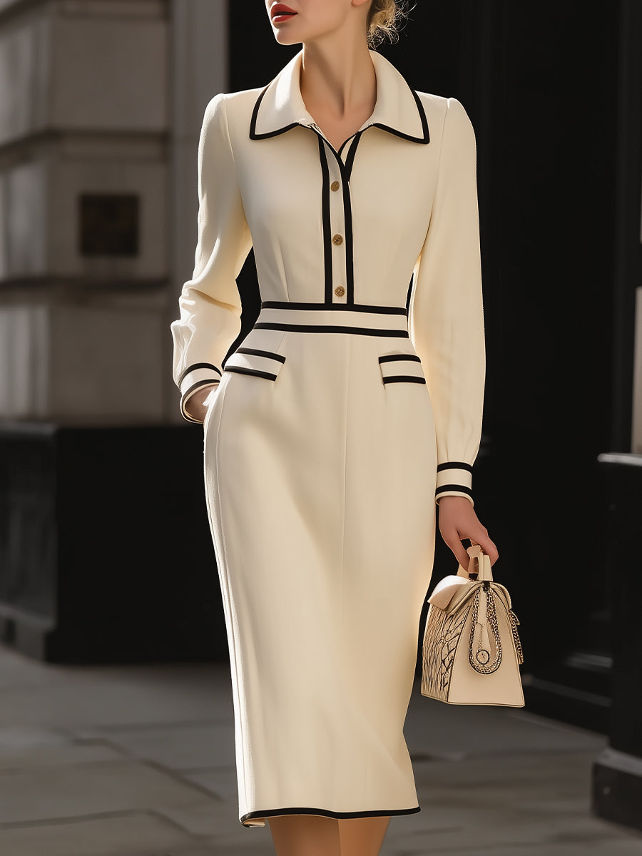 Magidan | Midi Dress with Button Accents