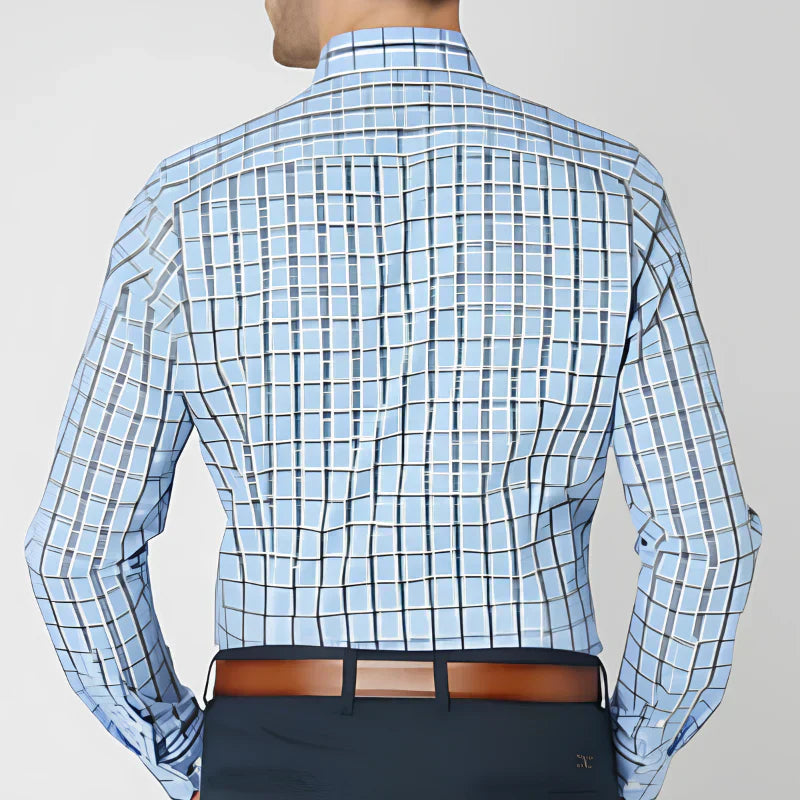 Carlos | Striped Check Cotton Shirt