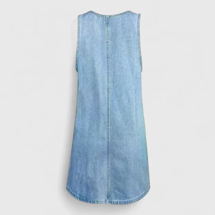 Parker | Edgy Feminine Denim-Inspired Midi Dress