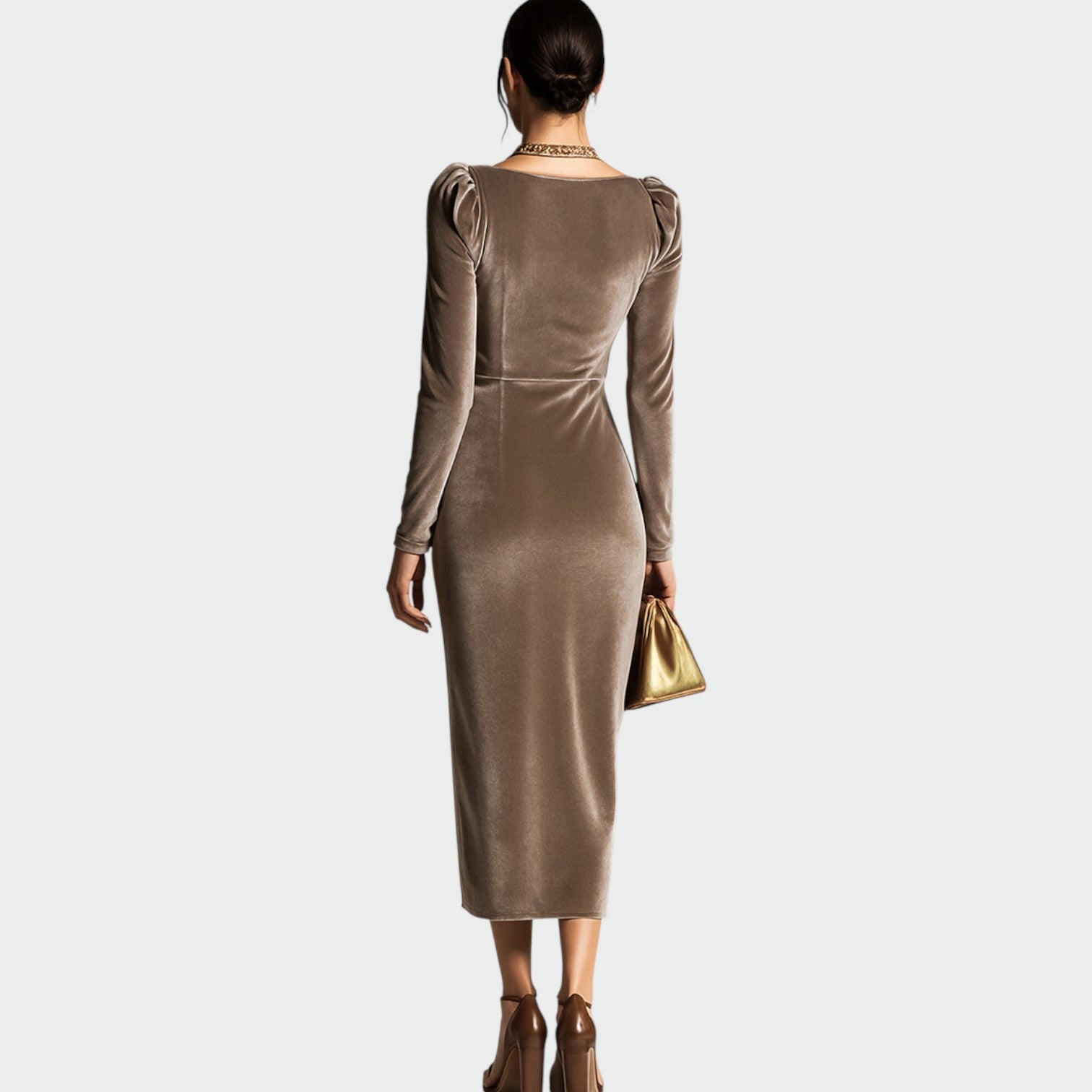 Penelope | Luxe Draped Velvet Evening Midi